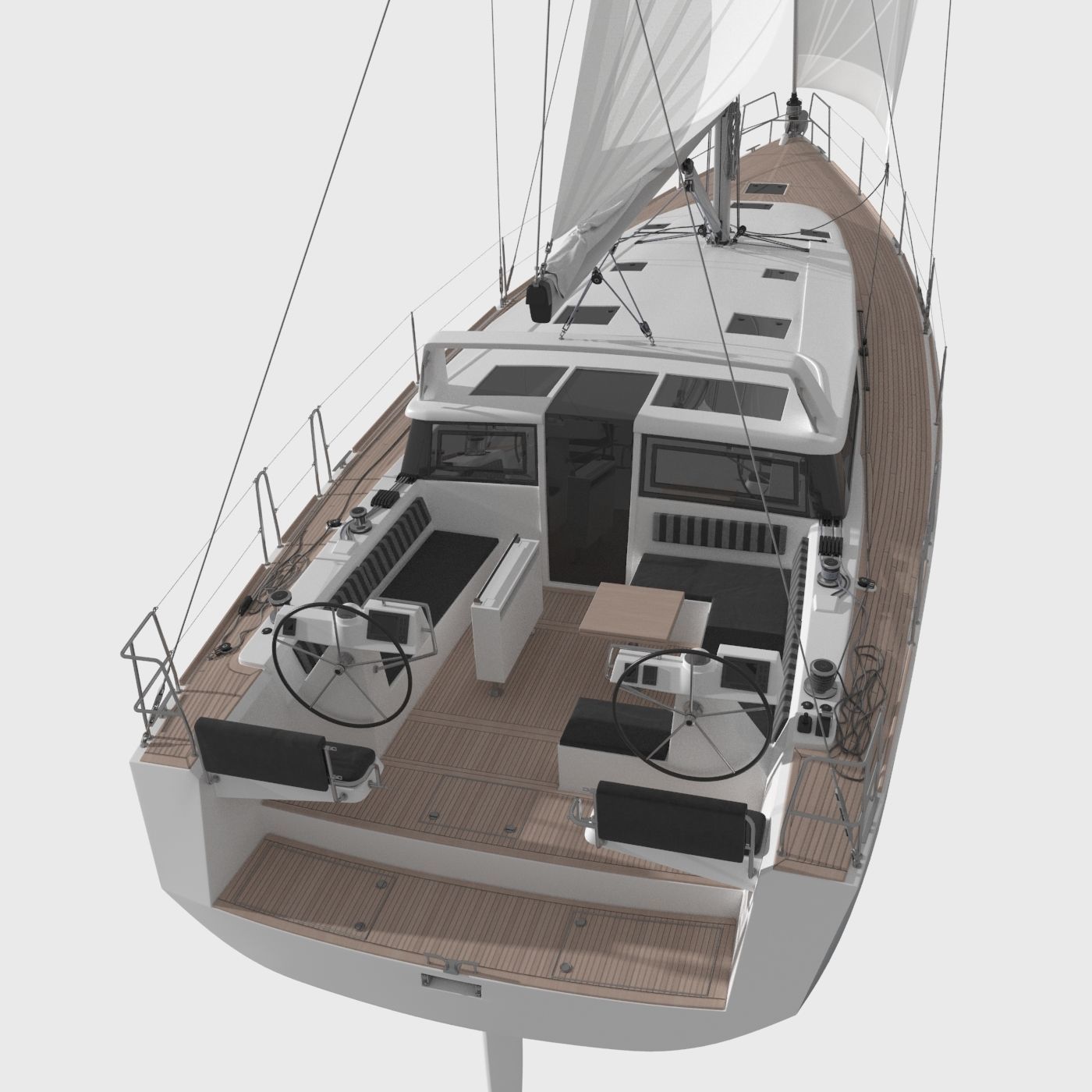 Sailboat Beneteau Sense 50 Yacht 3D model_3