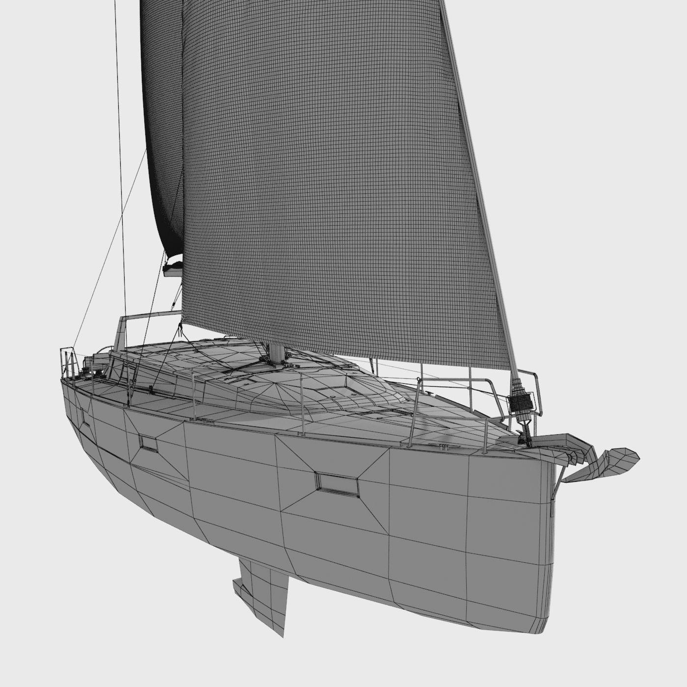 Sailboat Beneteau Sense 50 Yacht 3D model_12