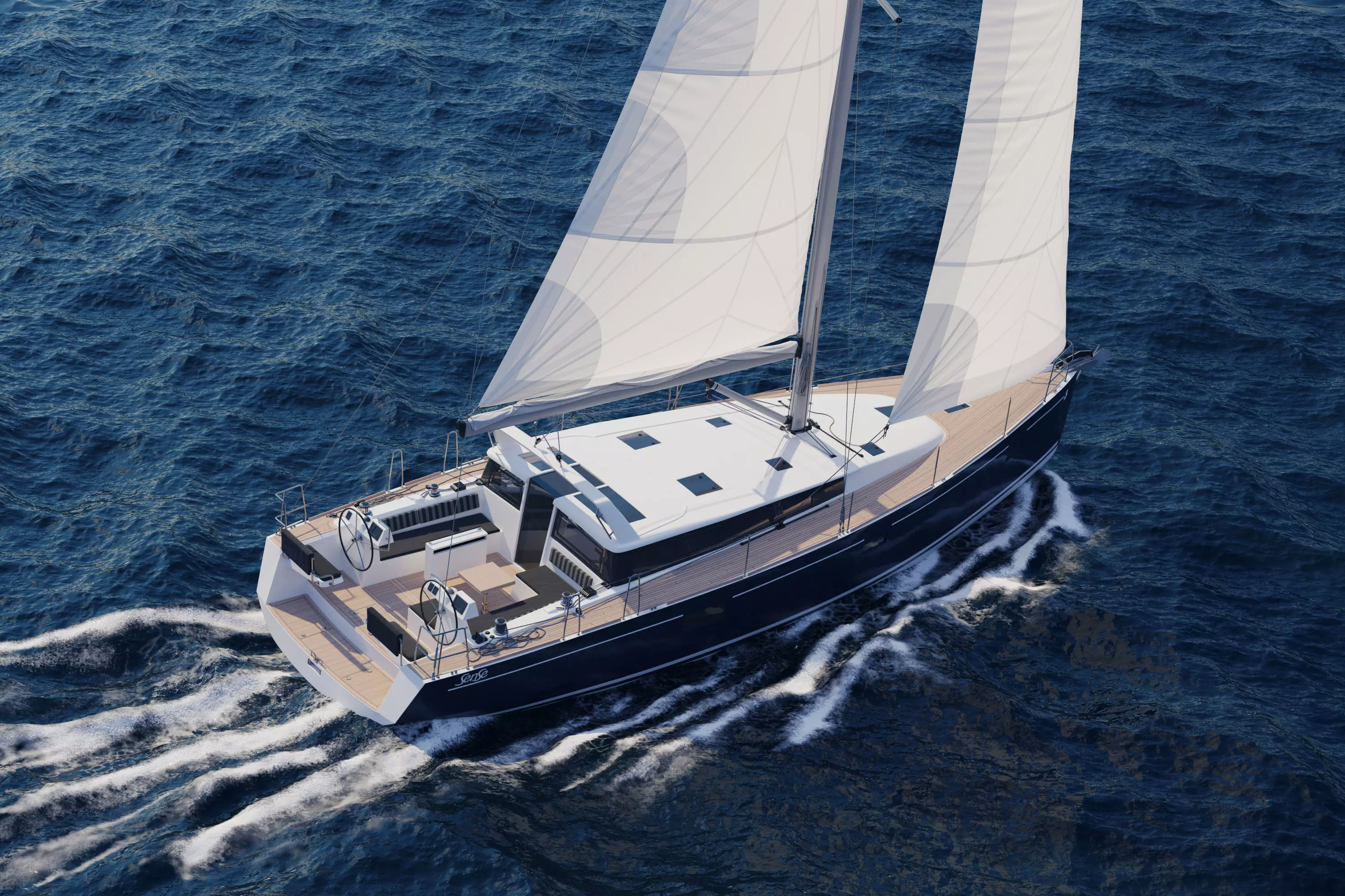 Sailboat Beneteau Sense 50 Yacht 3D model_0