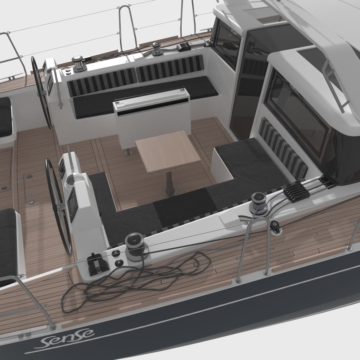 Sailboat Beneteau Sense 50 Yacht 3D model_8