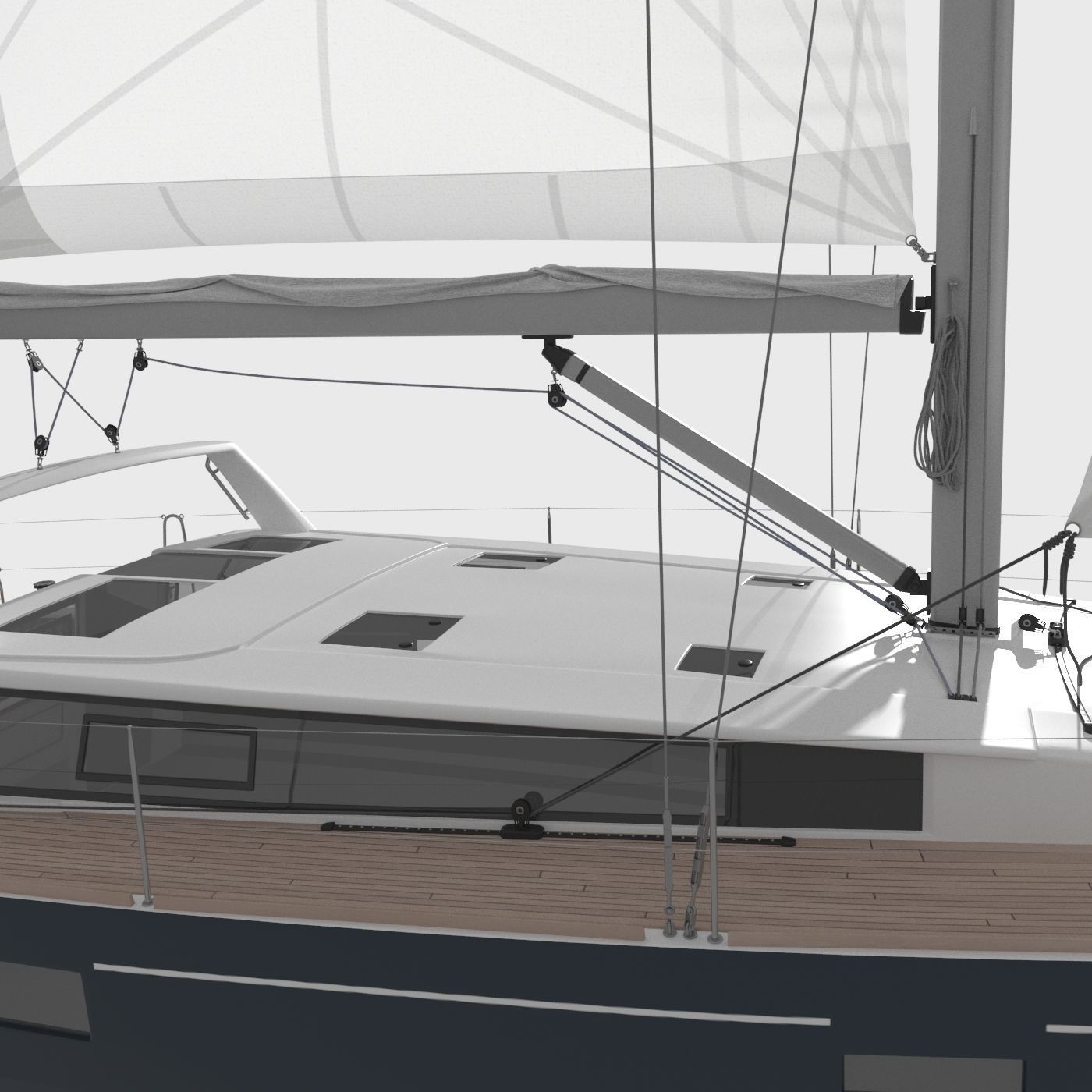 Sailboat Beneteau Sense 50 Yacht 3D model_9