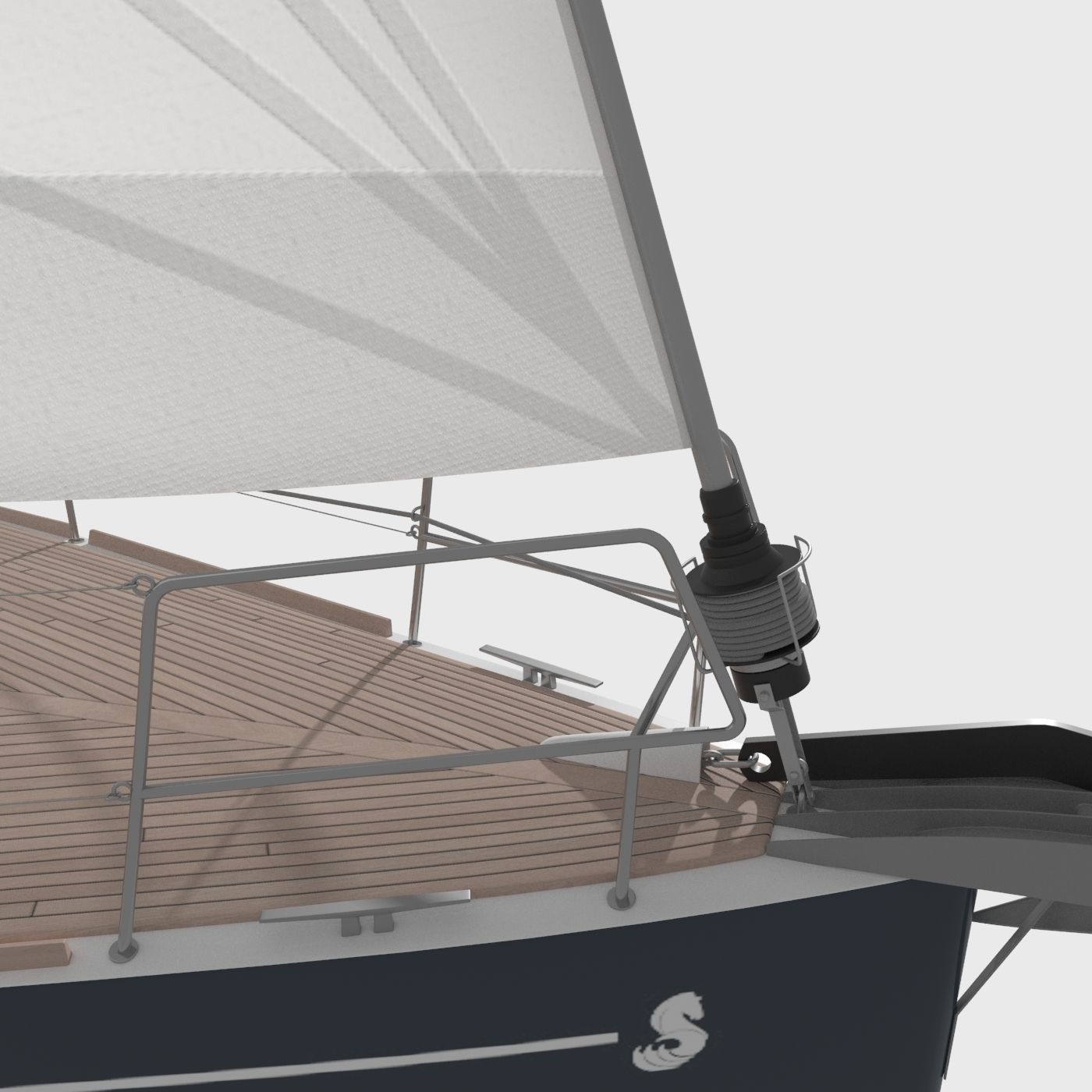 Sailboat Beneteau Sense 50 Yacht 3D model_5