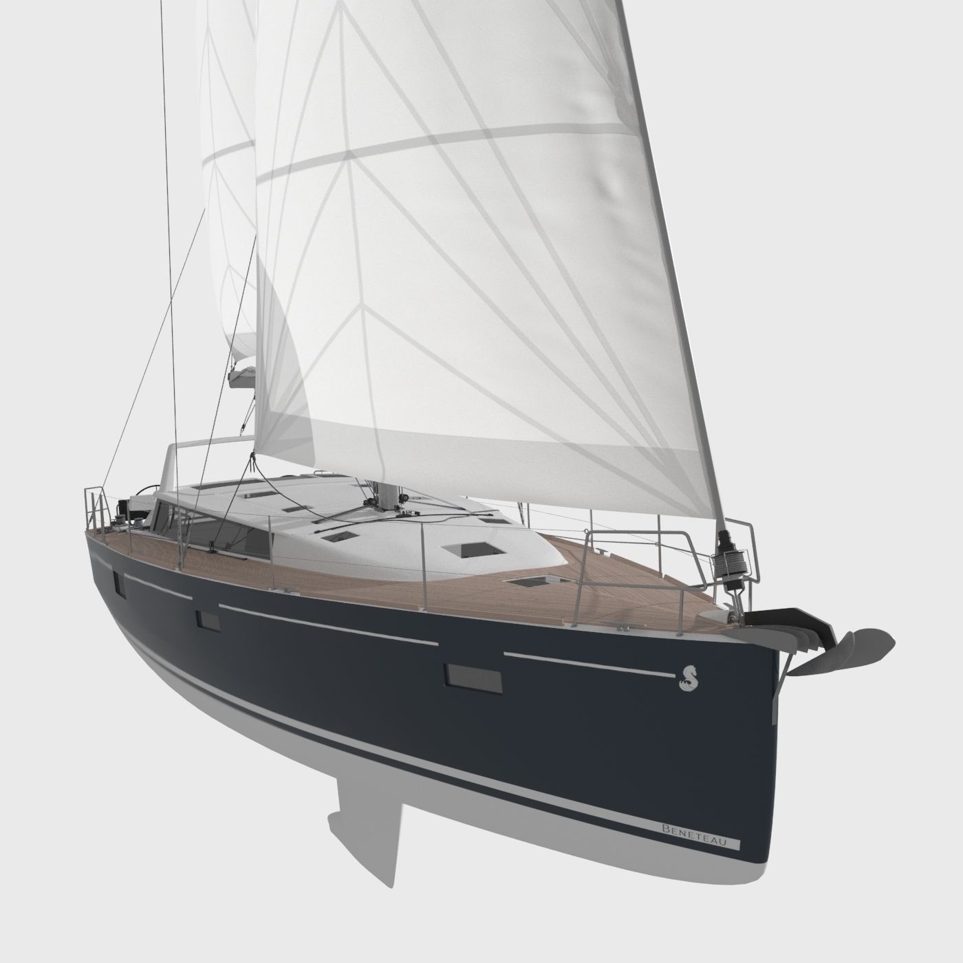 Sailboat Beneteau Sense 50 Yacht 3D model_4
