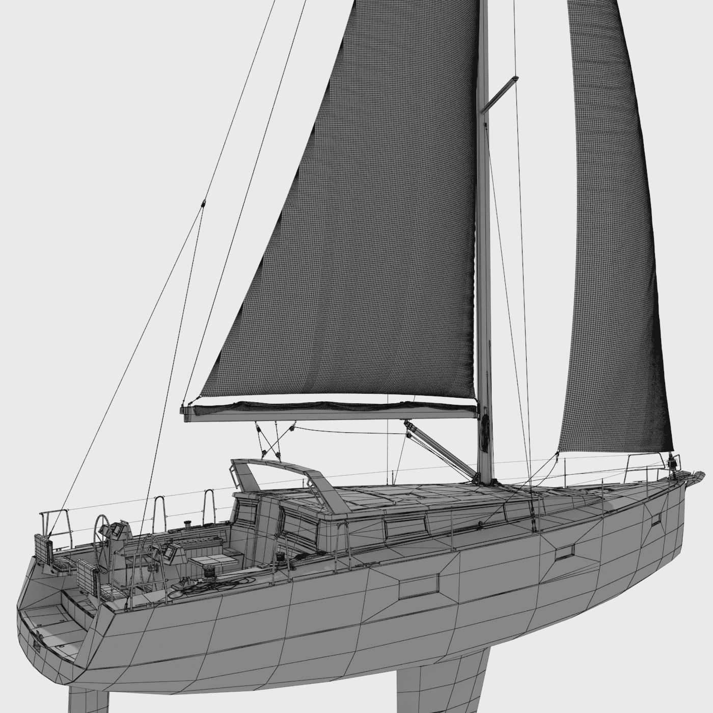 Sailboat Beneteau Sense 50 Yacht 3D model_11