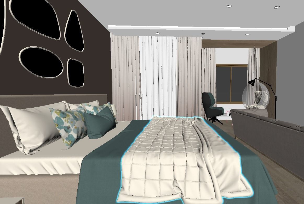 bedroom modern 3D model_3