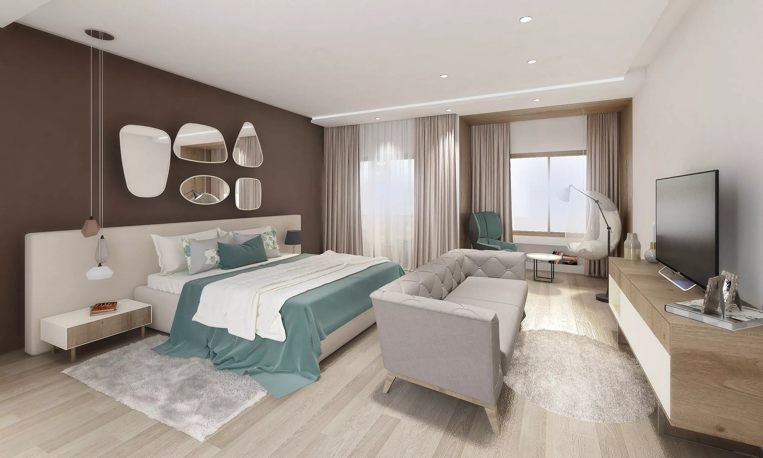 bedroom modern 3D model_0