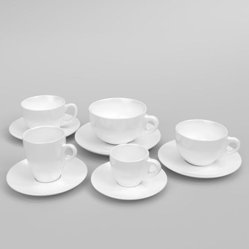 Verona coffee cup set Blender Cycles 3D model