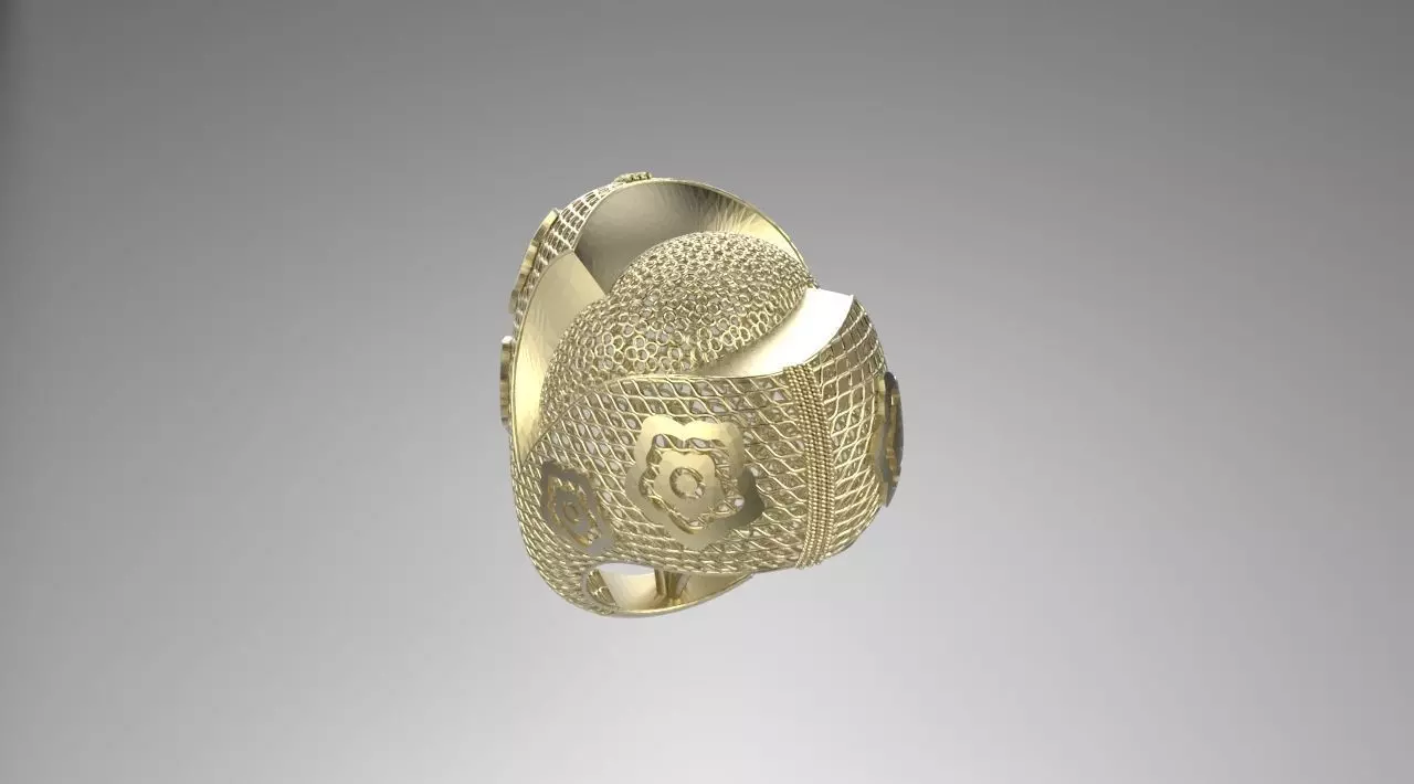 ring 9 gold 3D print model_0