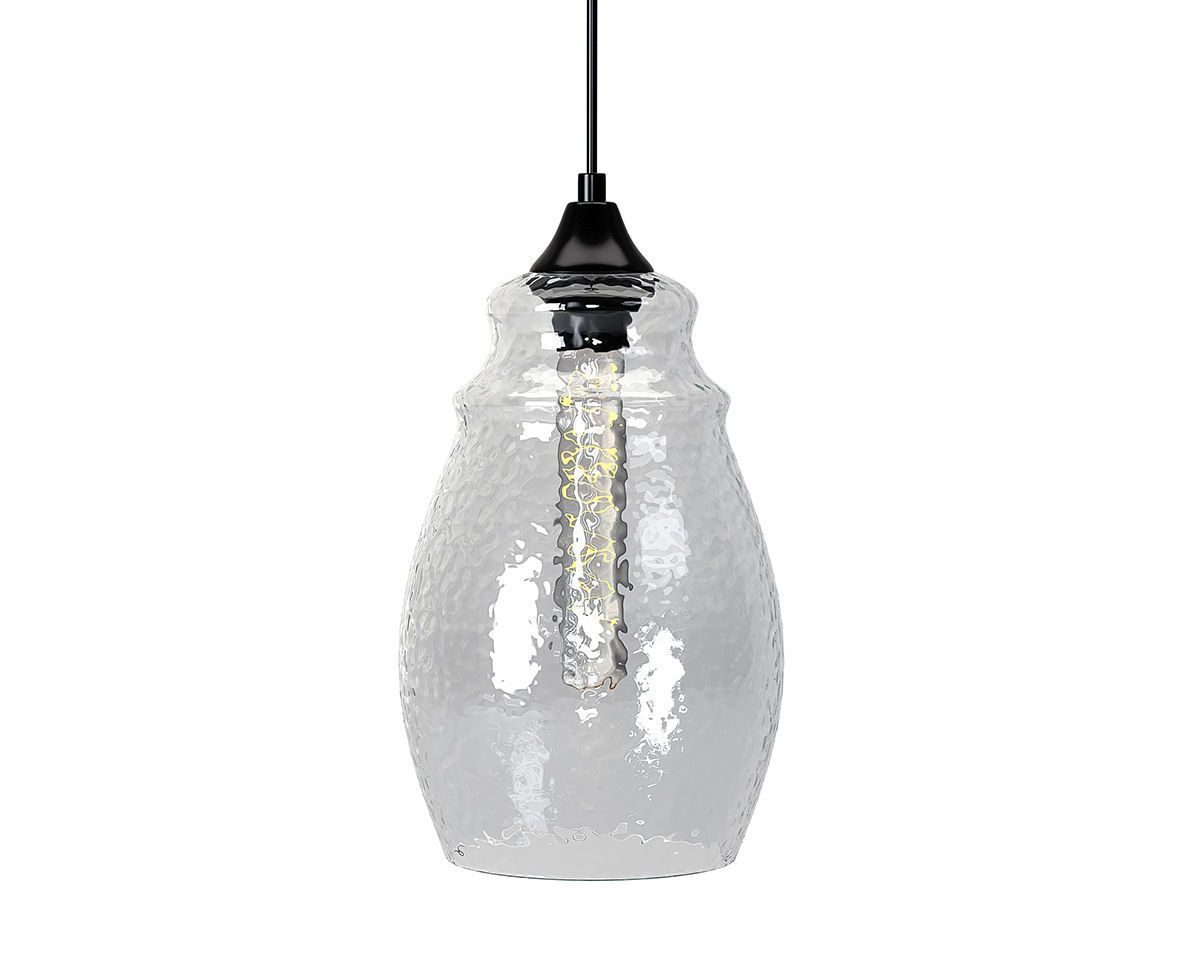 Hammered Glass Pendant and Andante Industrial Pendant 3D model_3