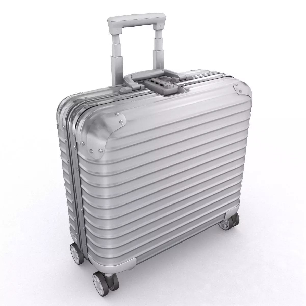 Aluminium business trolley 3D model_0