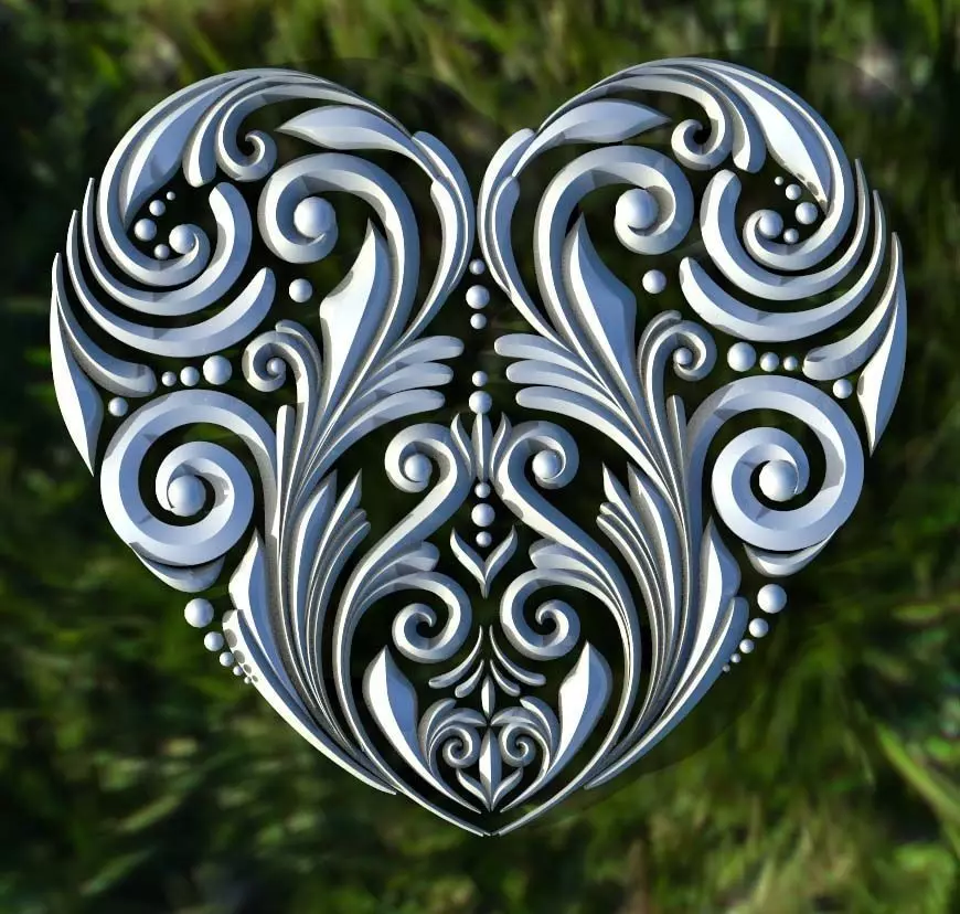 heart ornate 3D print model_0