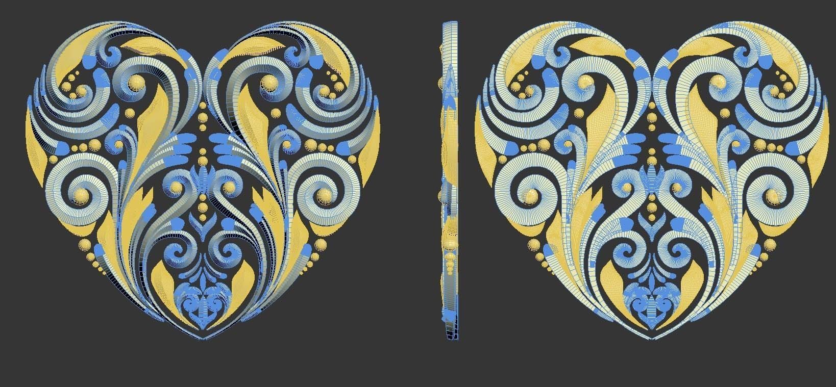 heart ornate 3D print model_3