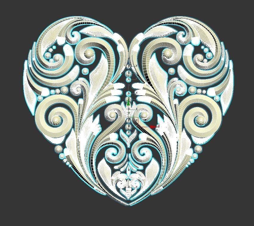 heart ornate 3D print model_4