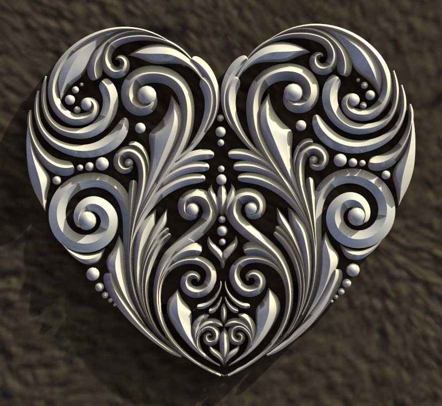 heart ornate 3D print model_1