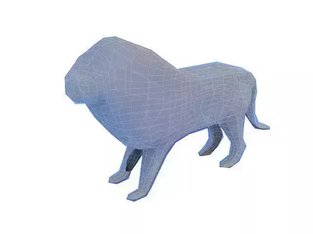 Low poly lion 3D model Free low-poly 3D model