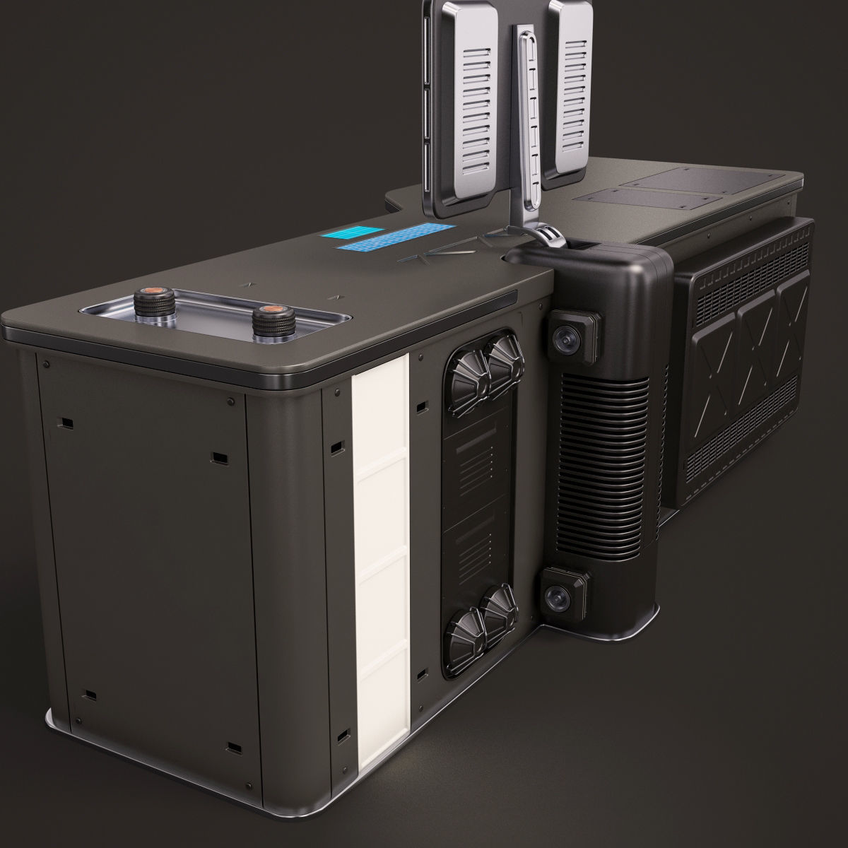 Sci Fi Lab Table and Chair  3D model_6