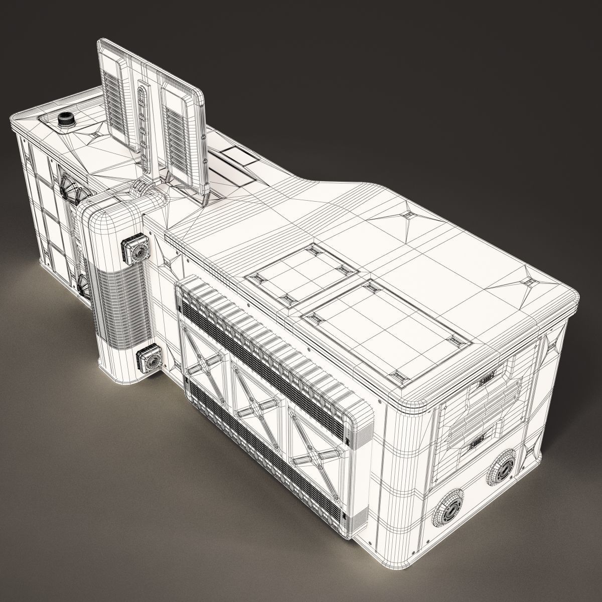 Sci Fi Lab Table and Chair  3D model_8
