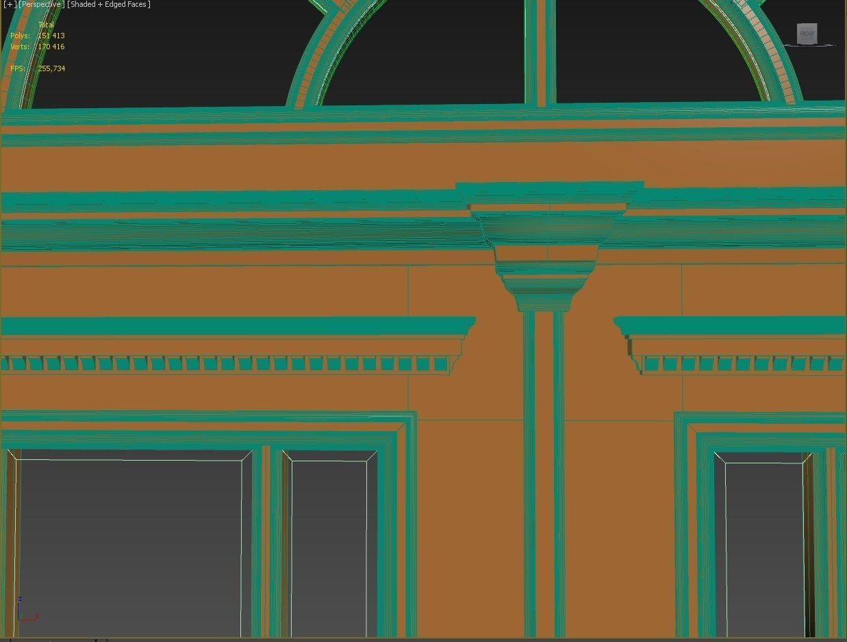 Entrance classic door 04 3D model_4