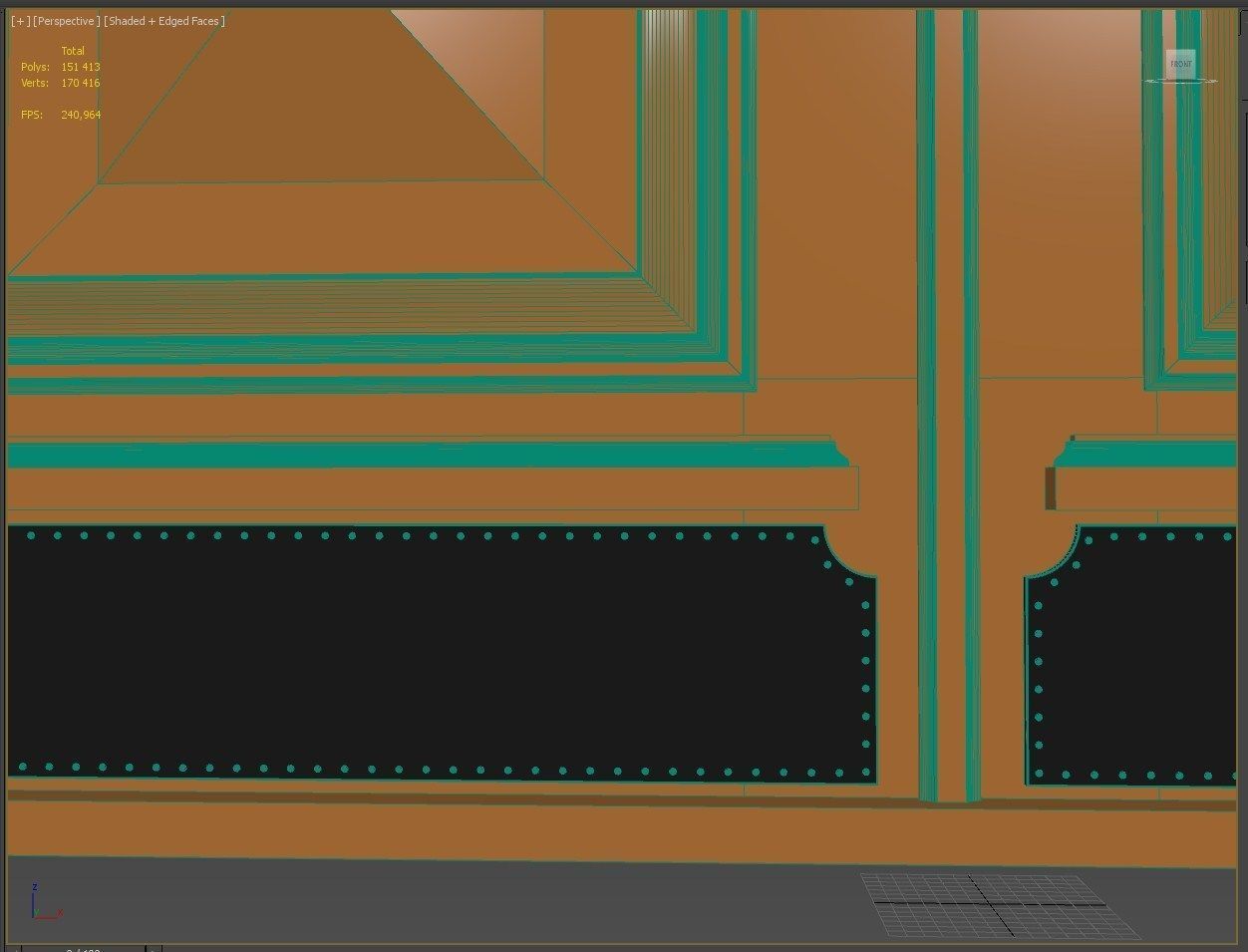 Entrance classic door 04 3D model_5