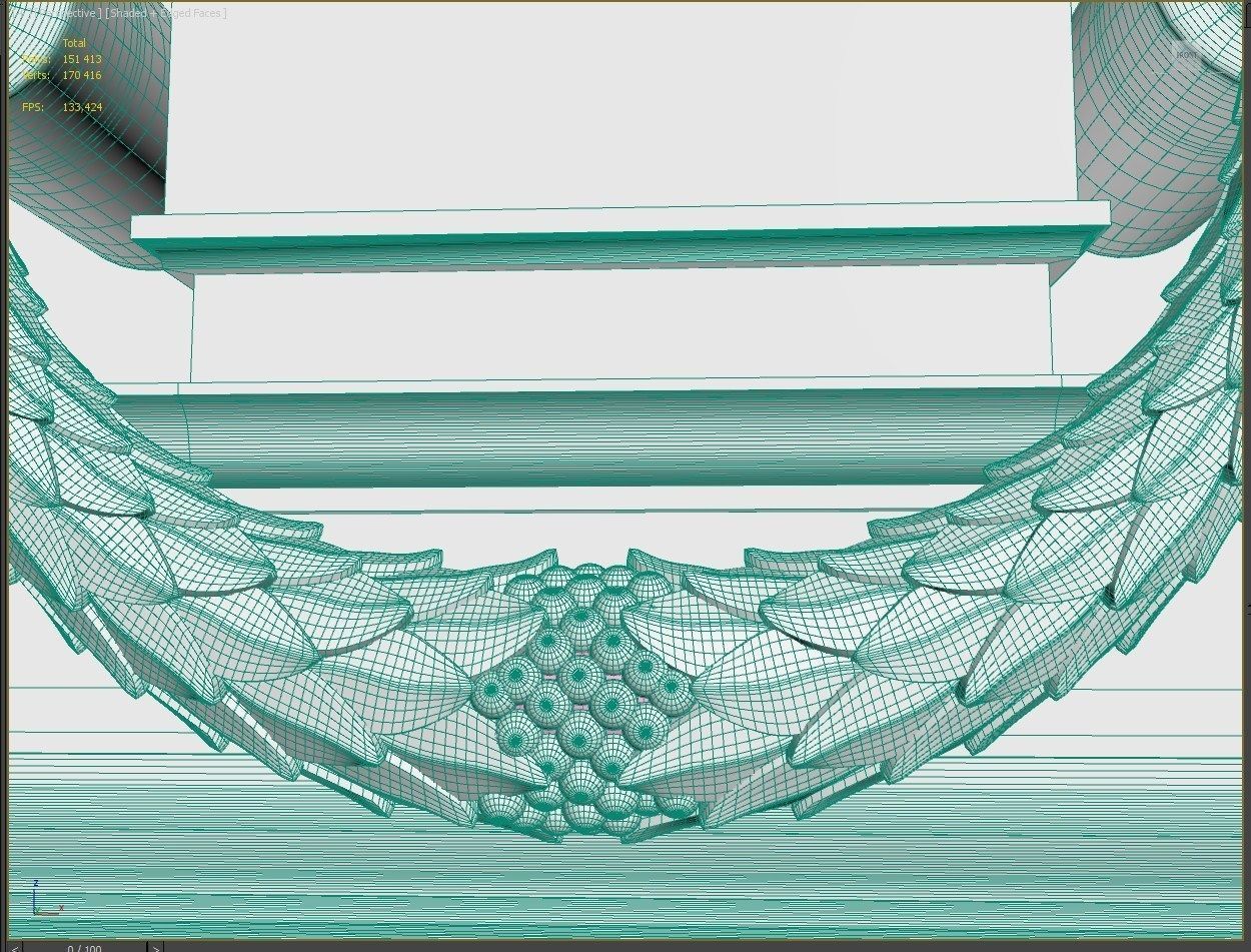 Entrance classic door 04 3D model_11