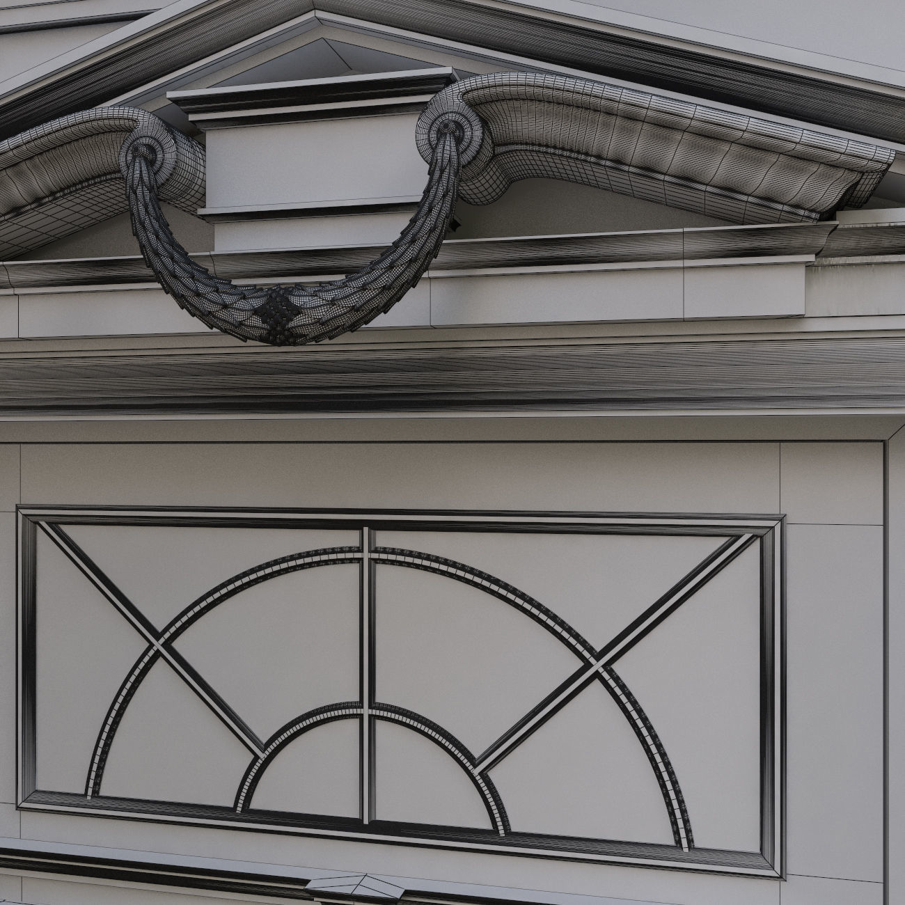 Entrance classic door 04 3D model_10