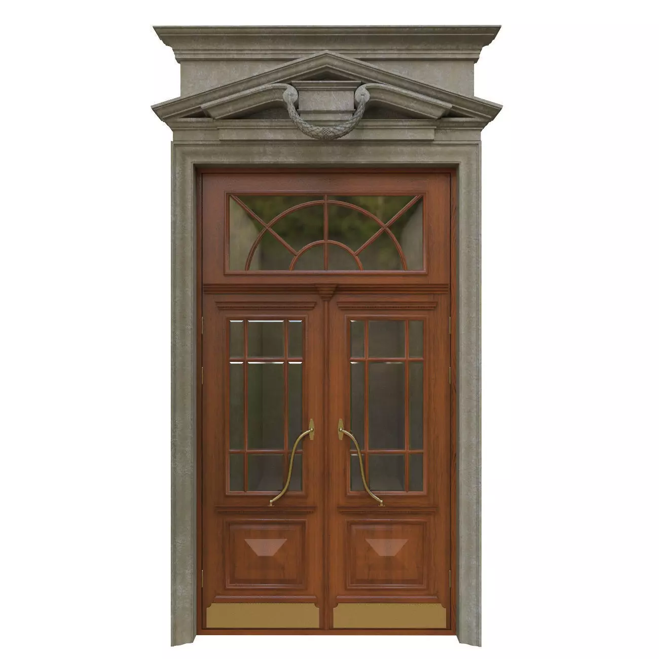 Entrance classic door 04 3D model_0