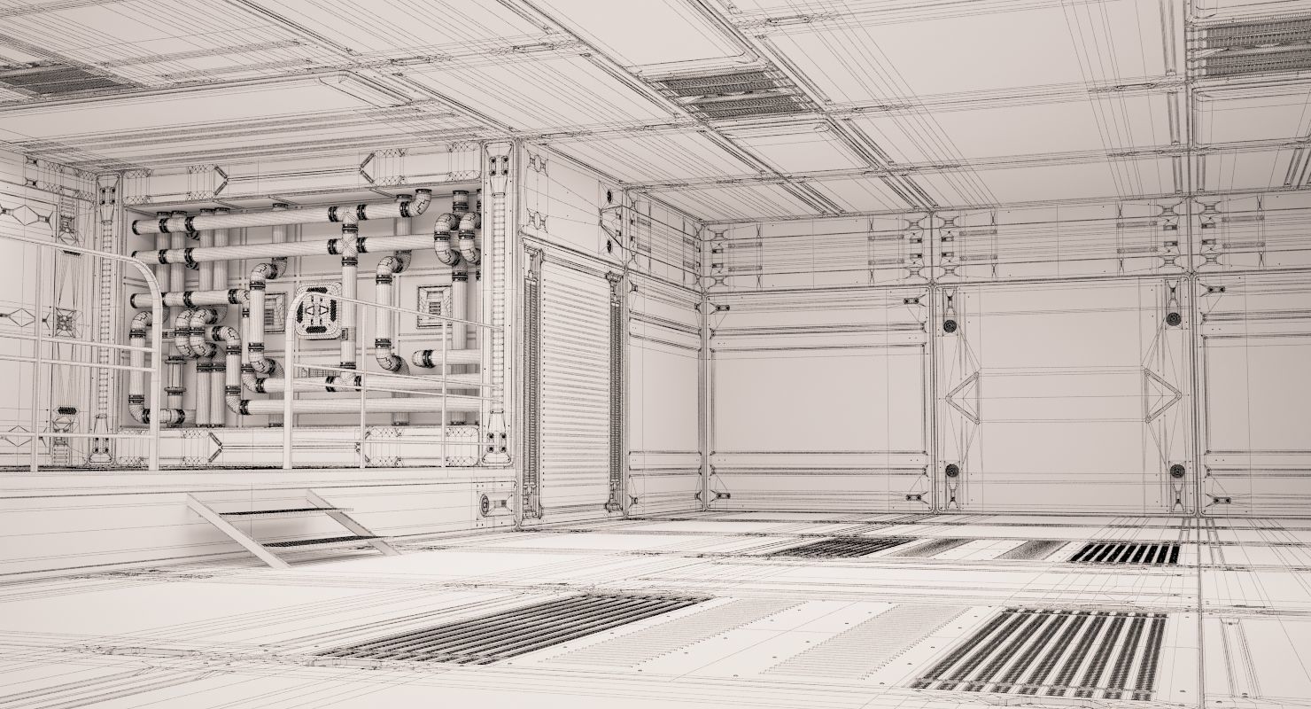 Sci Fi Lab Interior 3D model_9