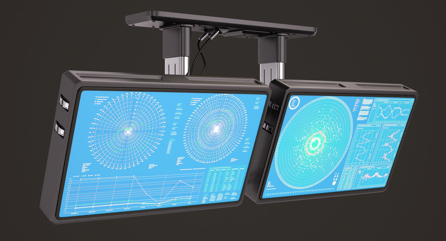 Sci Fi Monitors 3D model_1