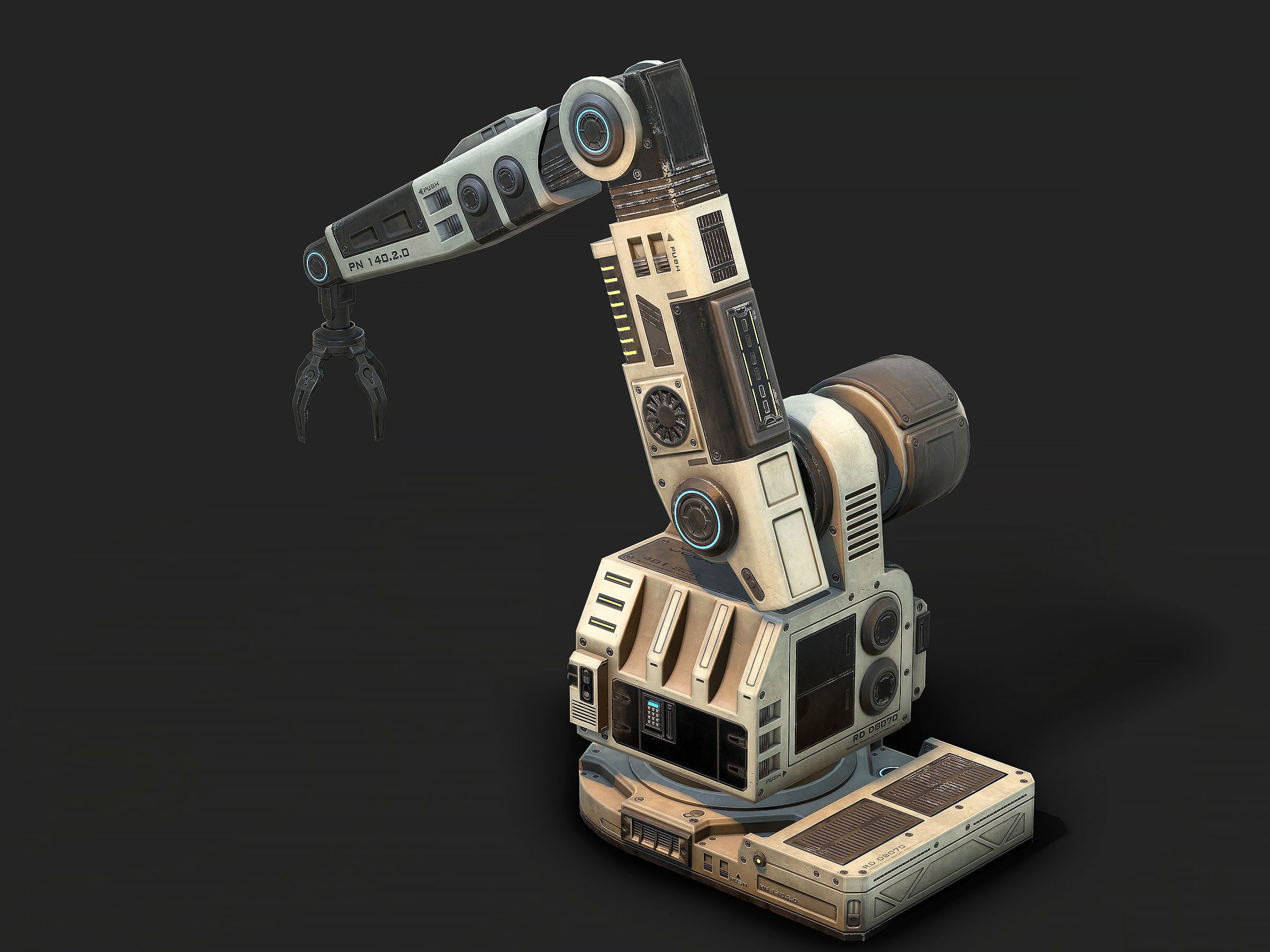 Robotic Arm 04 low poly Low-poly 3D model_4