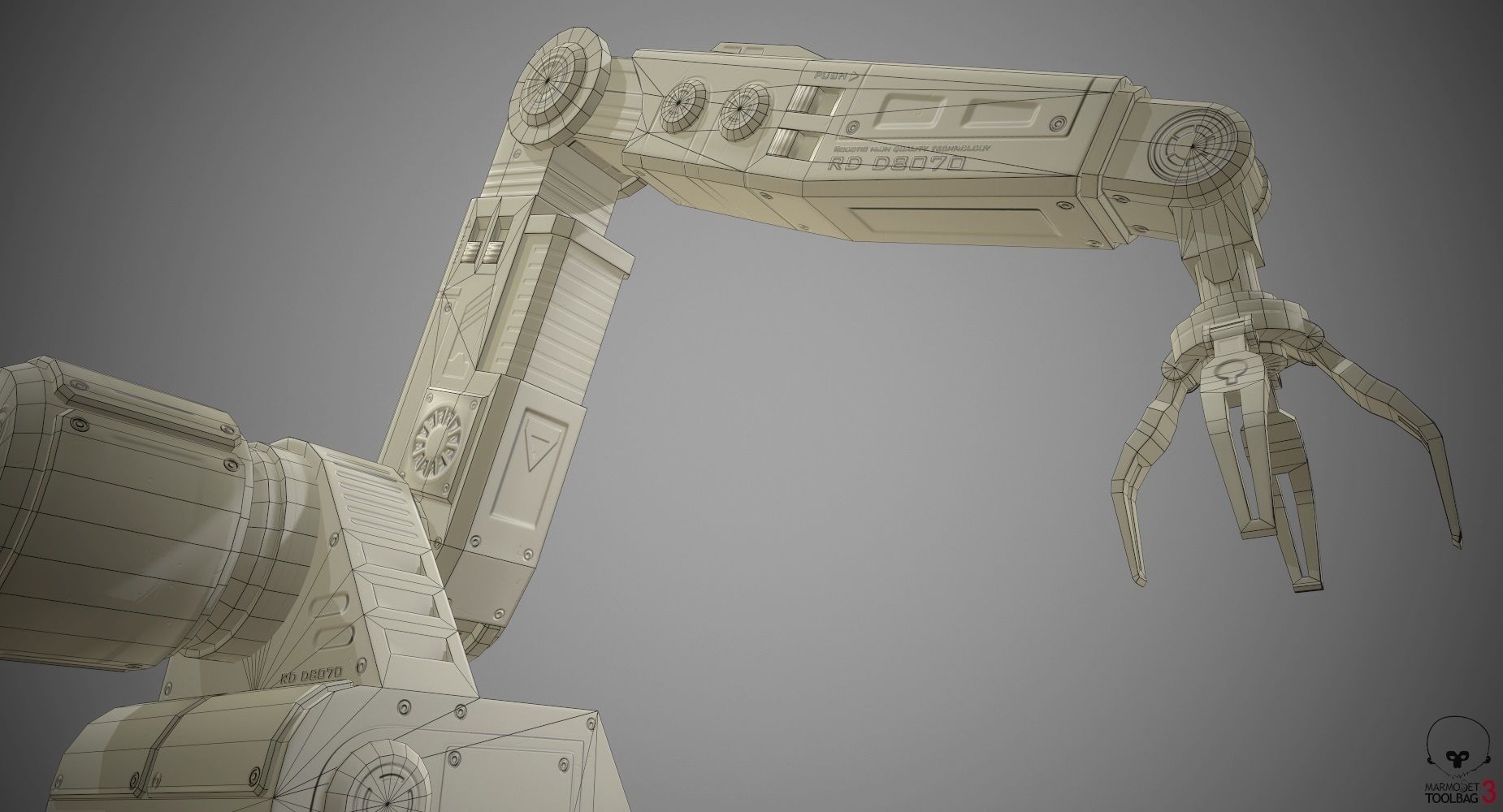 Robotic Arm 04 low poly Low-poly 3D model_10