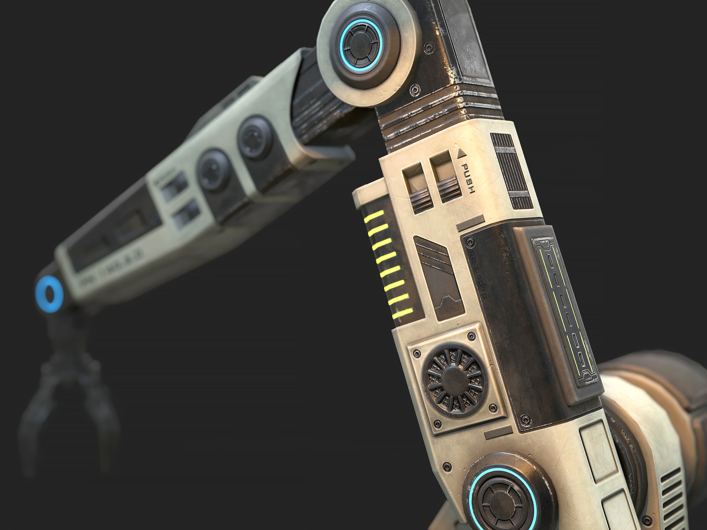 Robotic Arm 04 low poly Low-poly 3D model_6