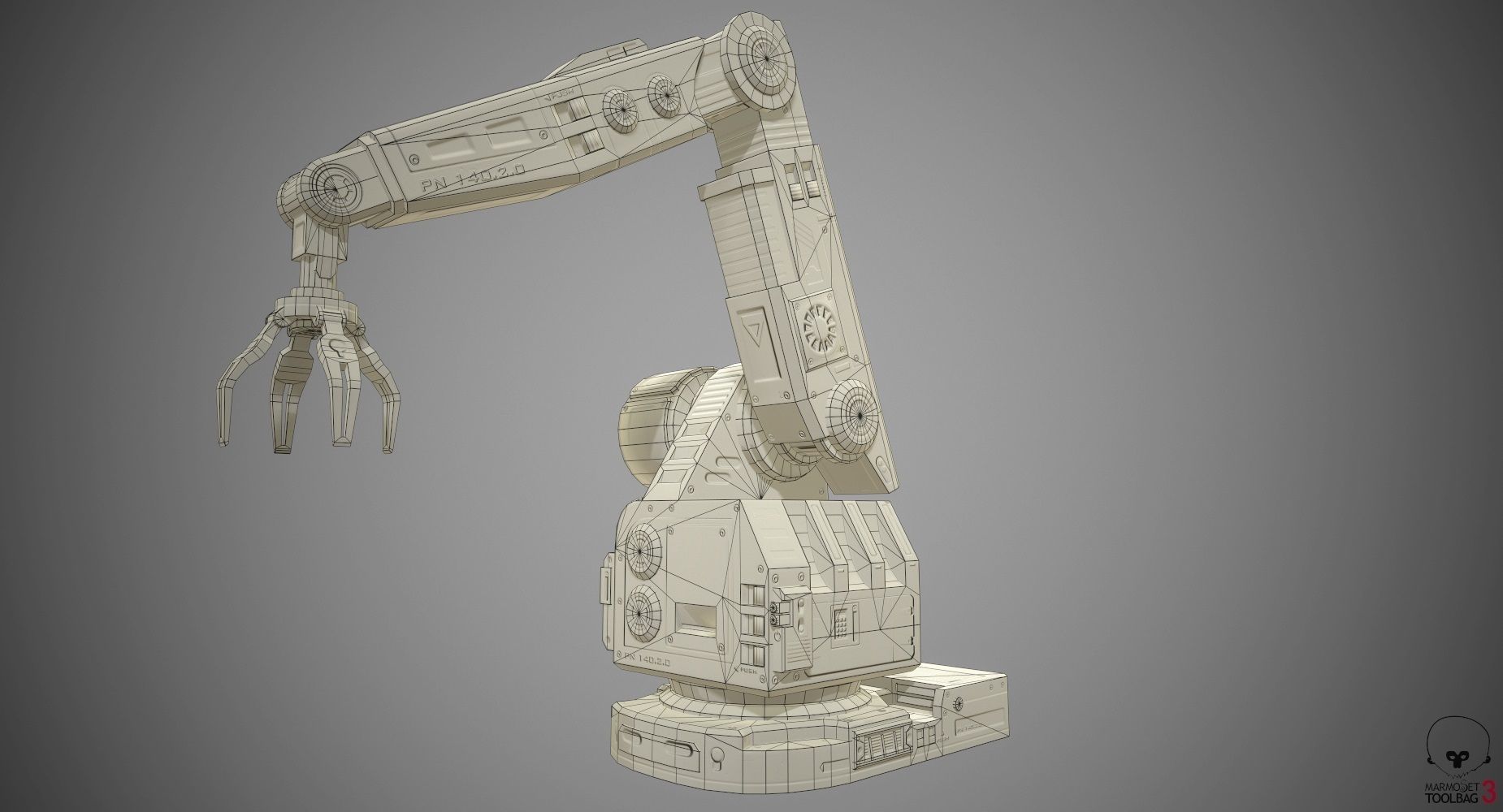 Robotic Arm 04 low poly Low-poly 3D model_9