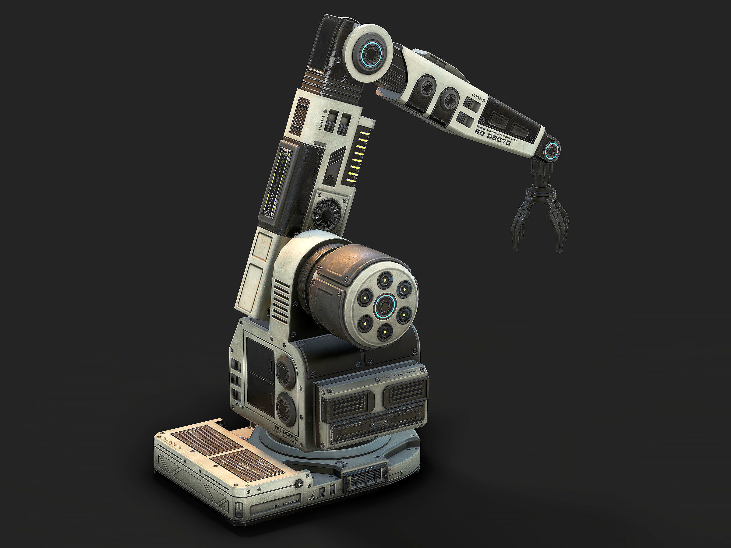 Robotic Arm 04 low poly Low-poly 3D model_3