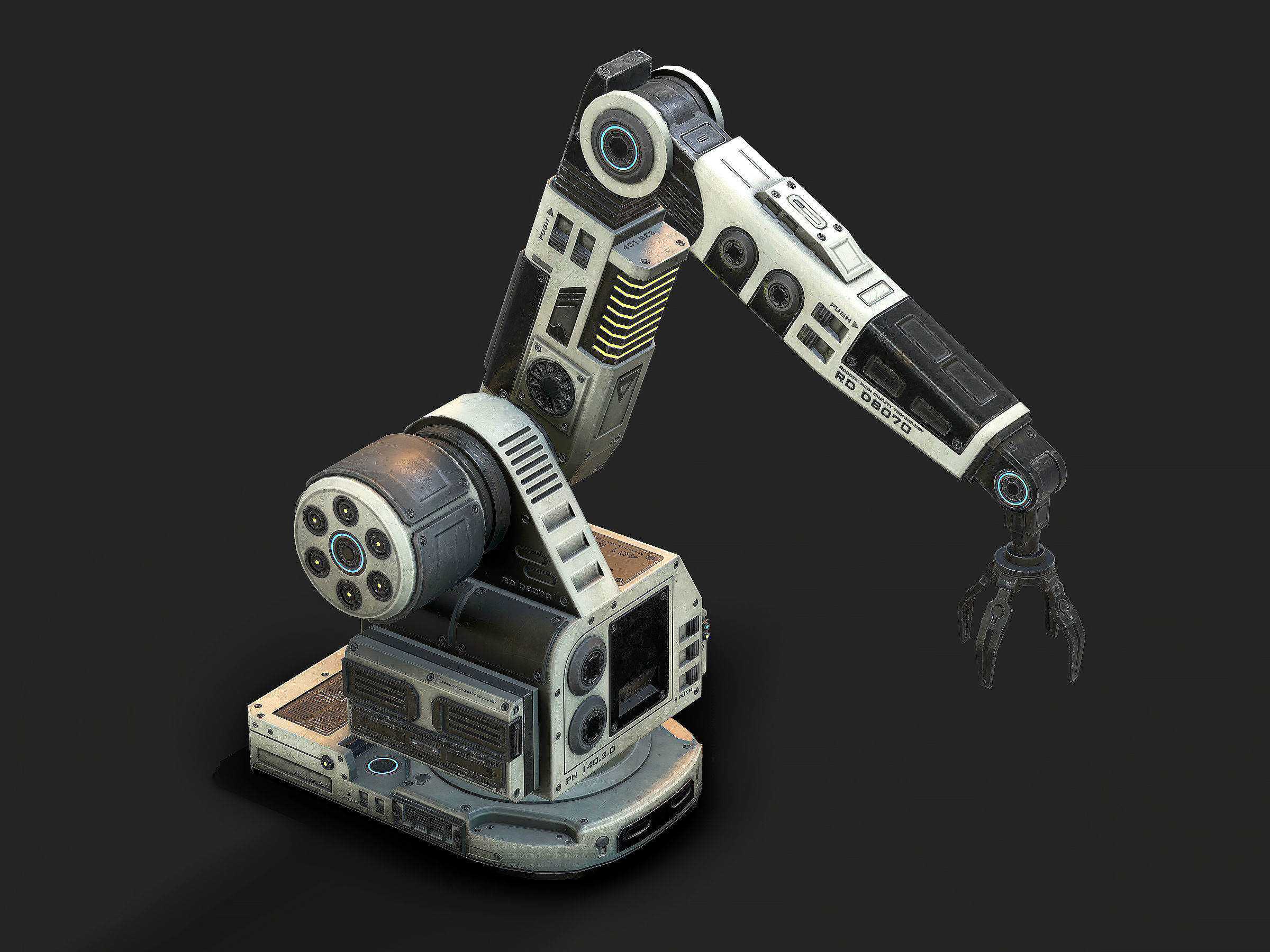 Robotic Arm 04 low poly Low-poly 3D model_2