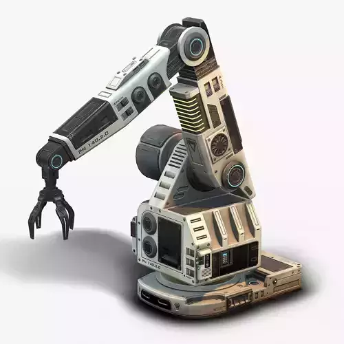 Robotic Arm 04 low poly Low-poly 3D model