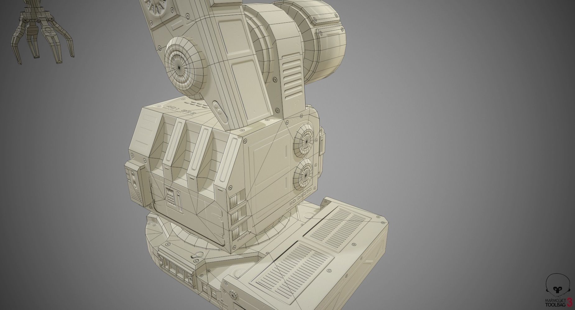 Robotic Arm 04 low poly Low-poly 3D model_11