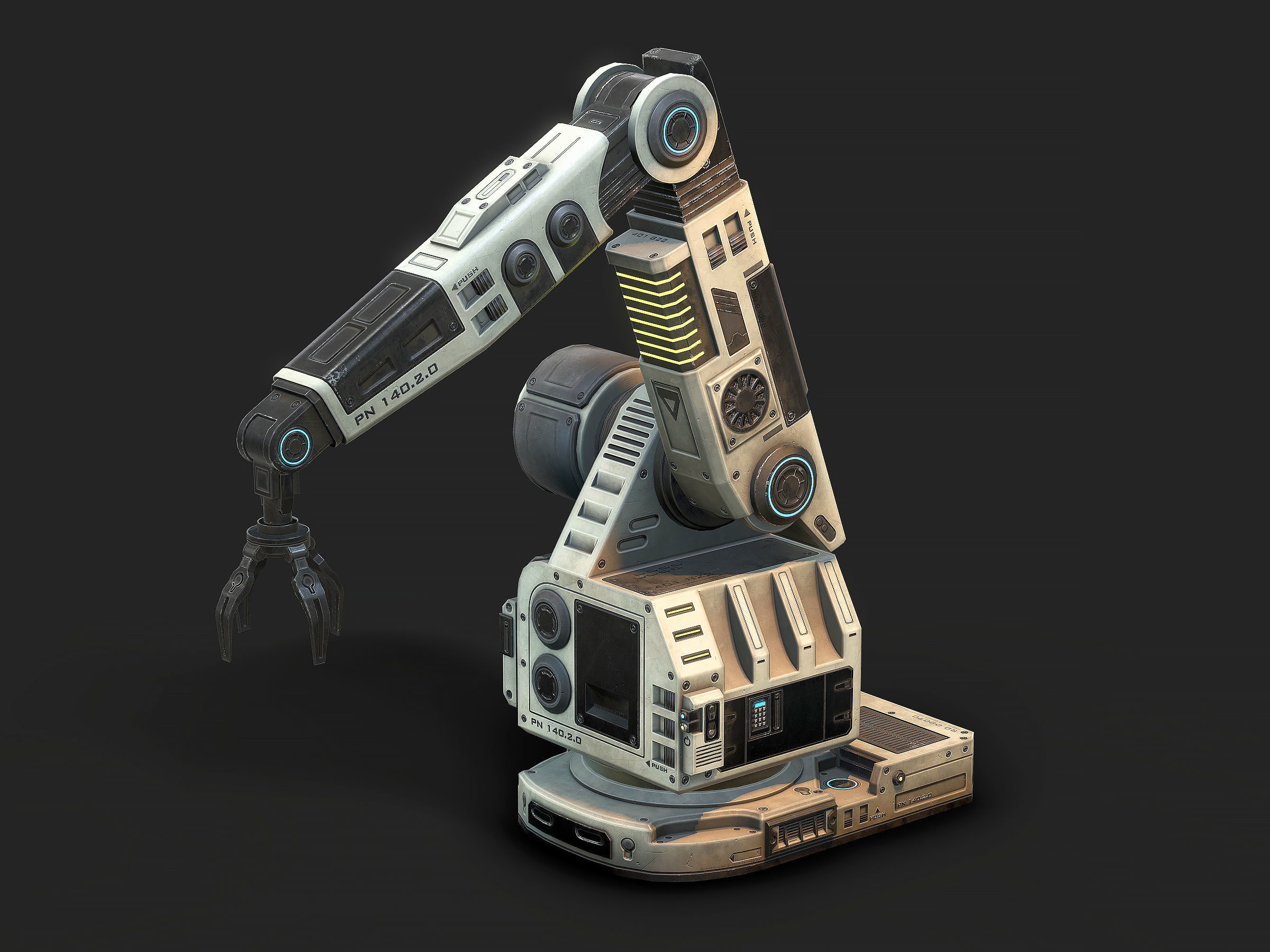 Robotic Arm 04 low poly Low-poly 3D model_1