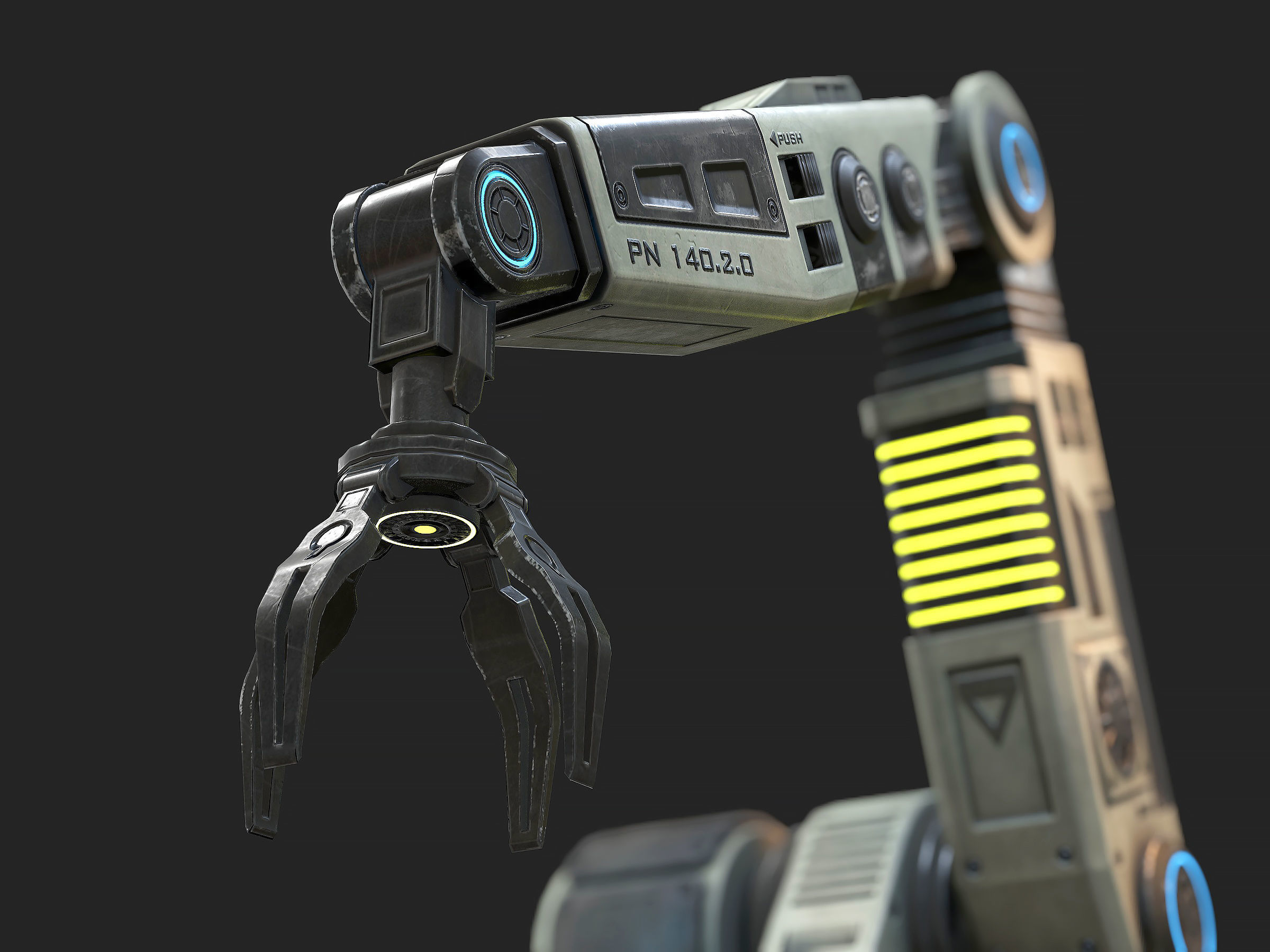 Robotic Arm 04 low poly Low-poly 3D model_5