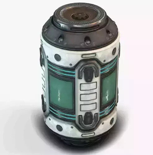 Sci Fi Barrel Low Poly