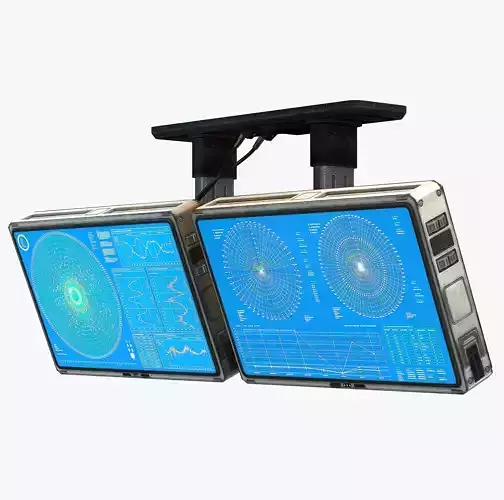 Sci Fi Monitors low poly  Low-poly 3D model