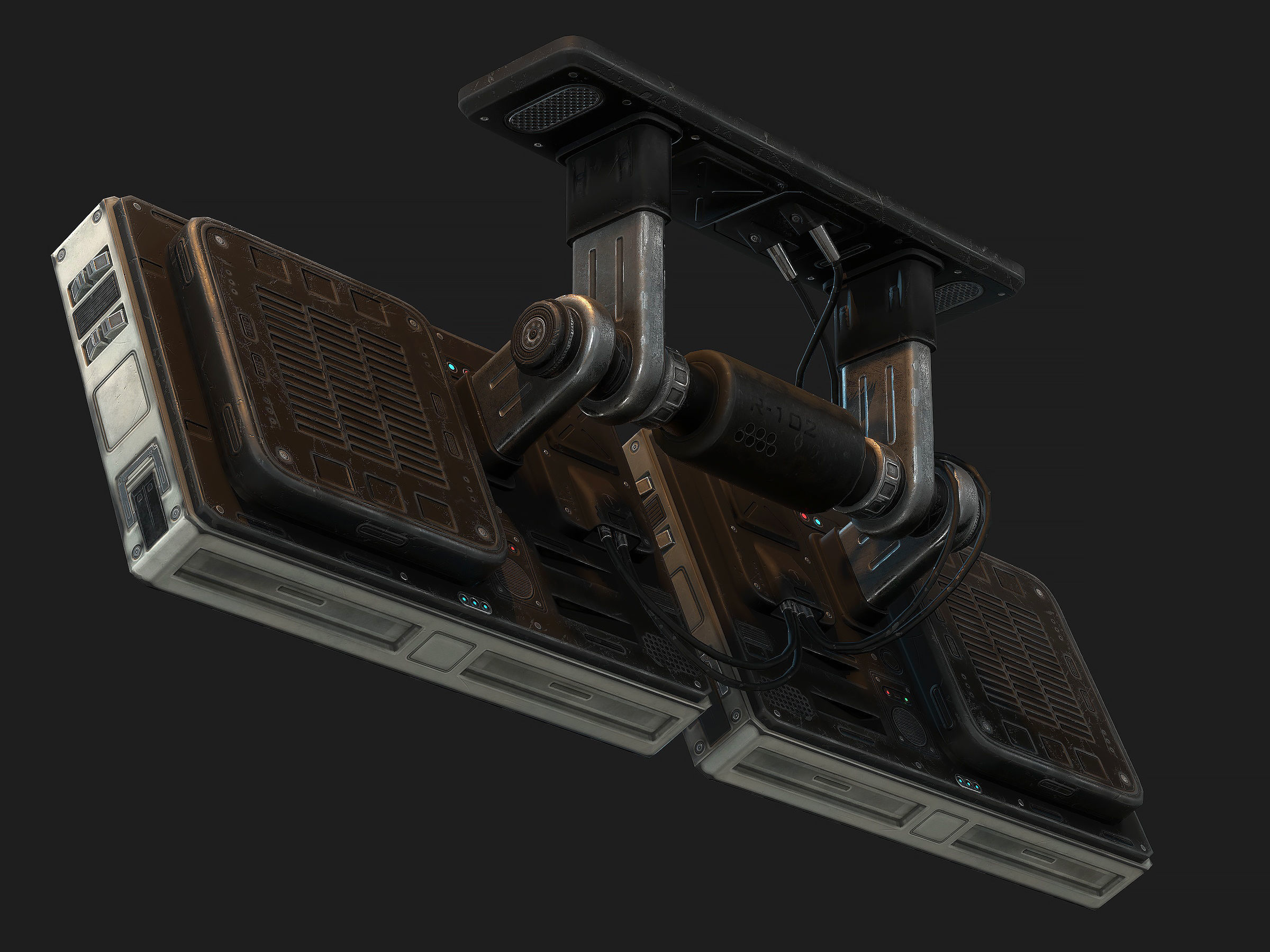 Sci Fi Monitors low poly  Low-poly 3D model_2