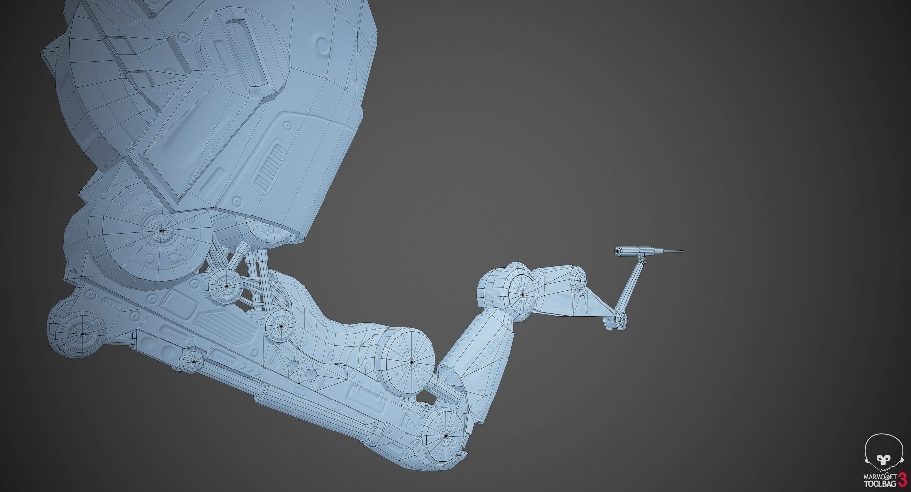Robotic Arm 01 low poly  Low-poly 3D model_7
