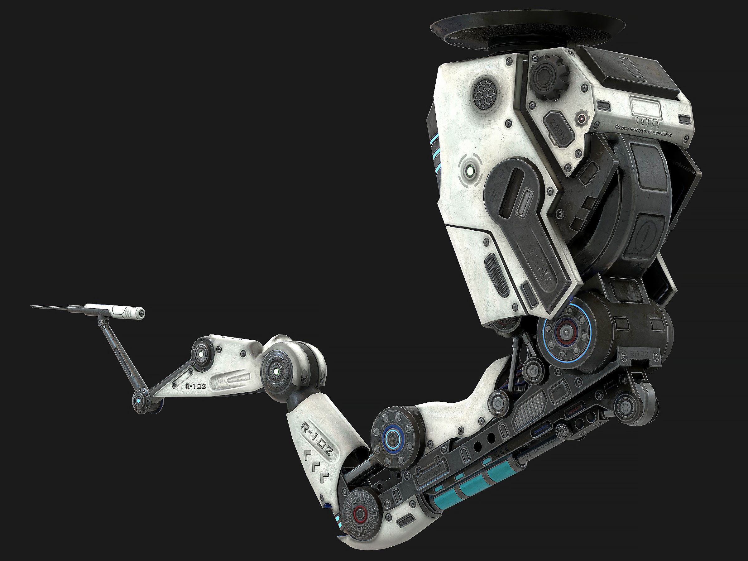 Robotic Arm 01 low poly  Low-poly 3D model_2