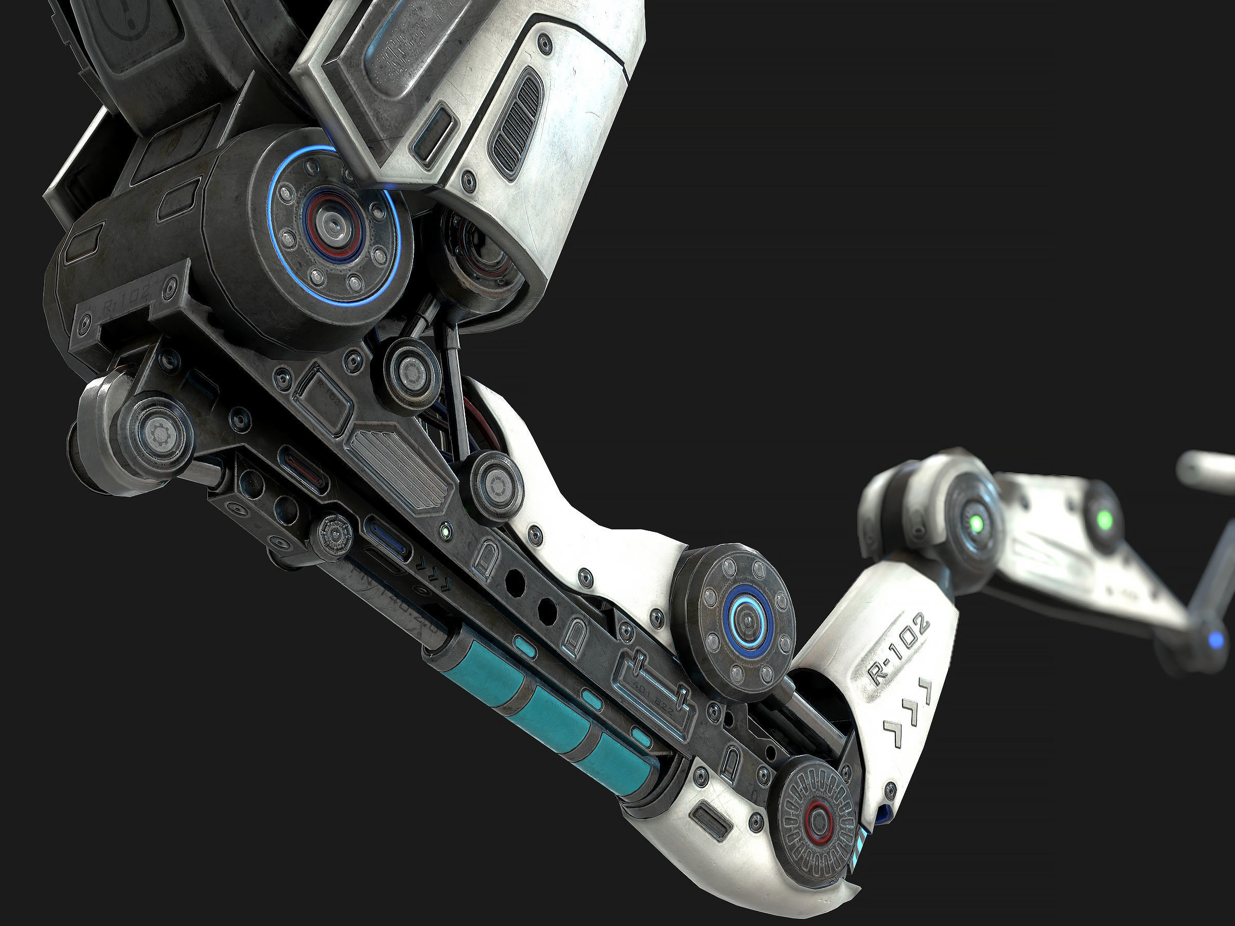 Robotic Arm 01 low poly  Low-poly 3D model_5