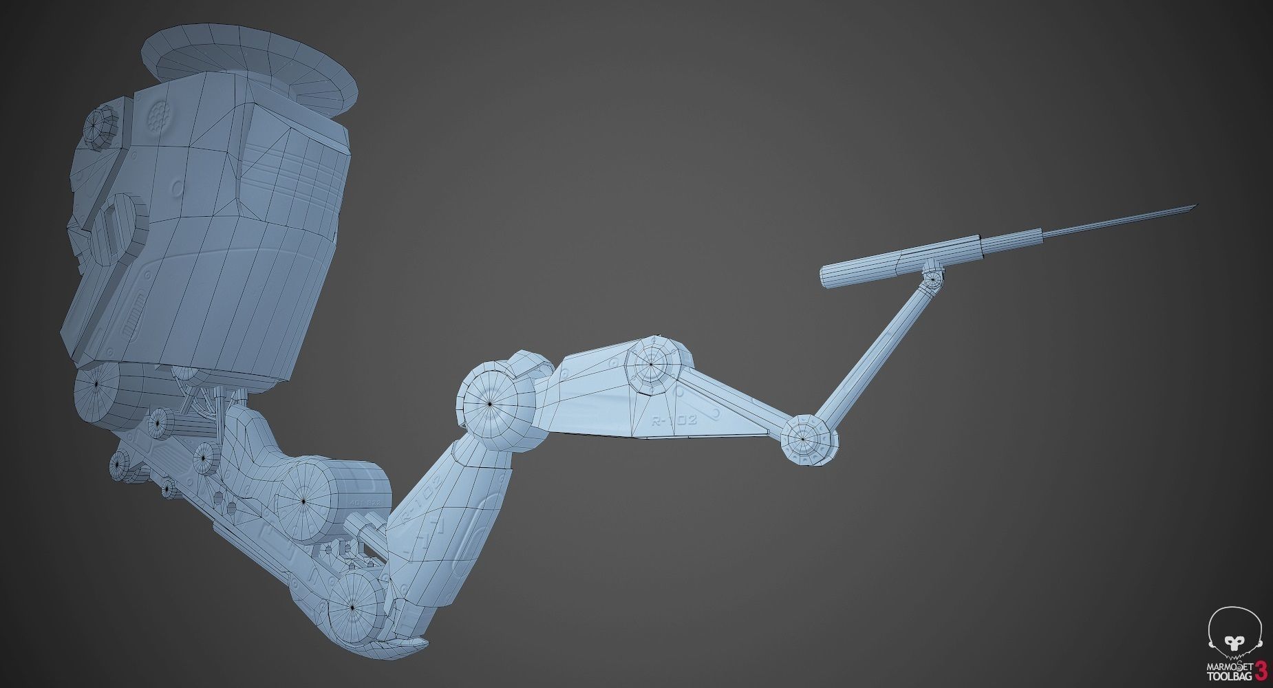Robotic Arm 01 low poly  Low-poly 3D model_8