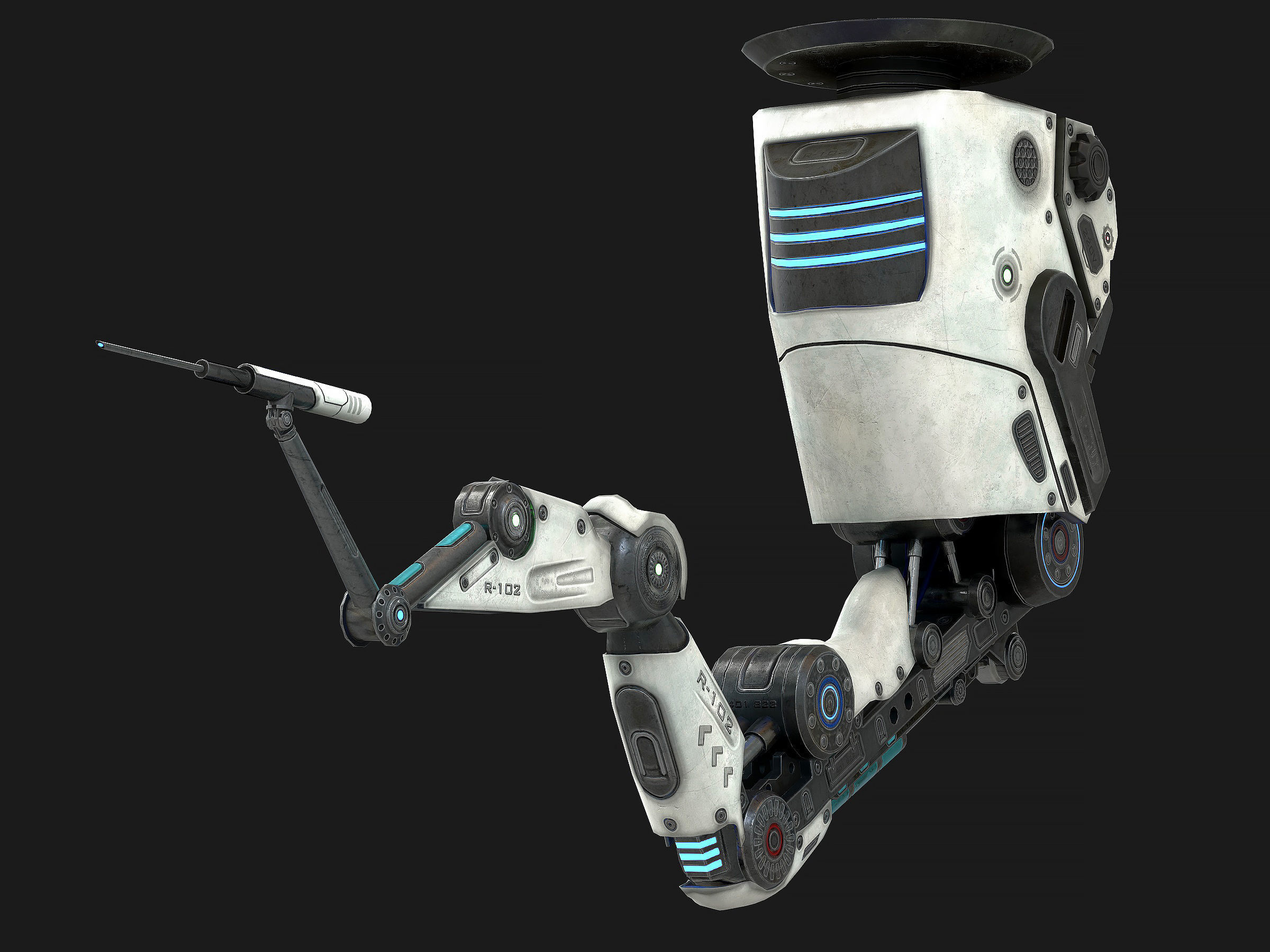 Robotic Arm 01 low poly  Low-poly 3D model_6