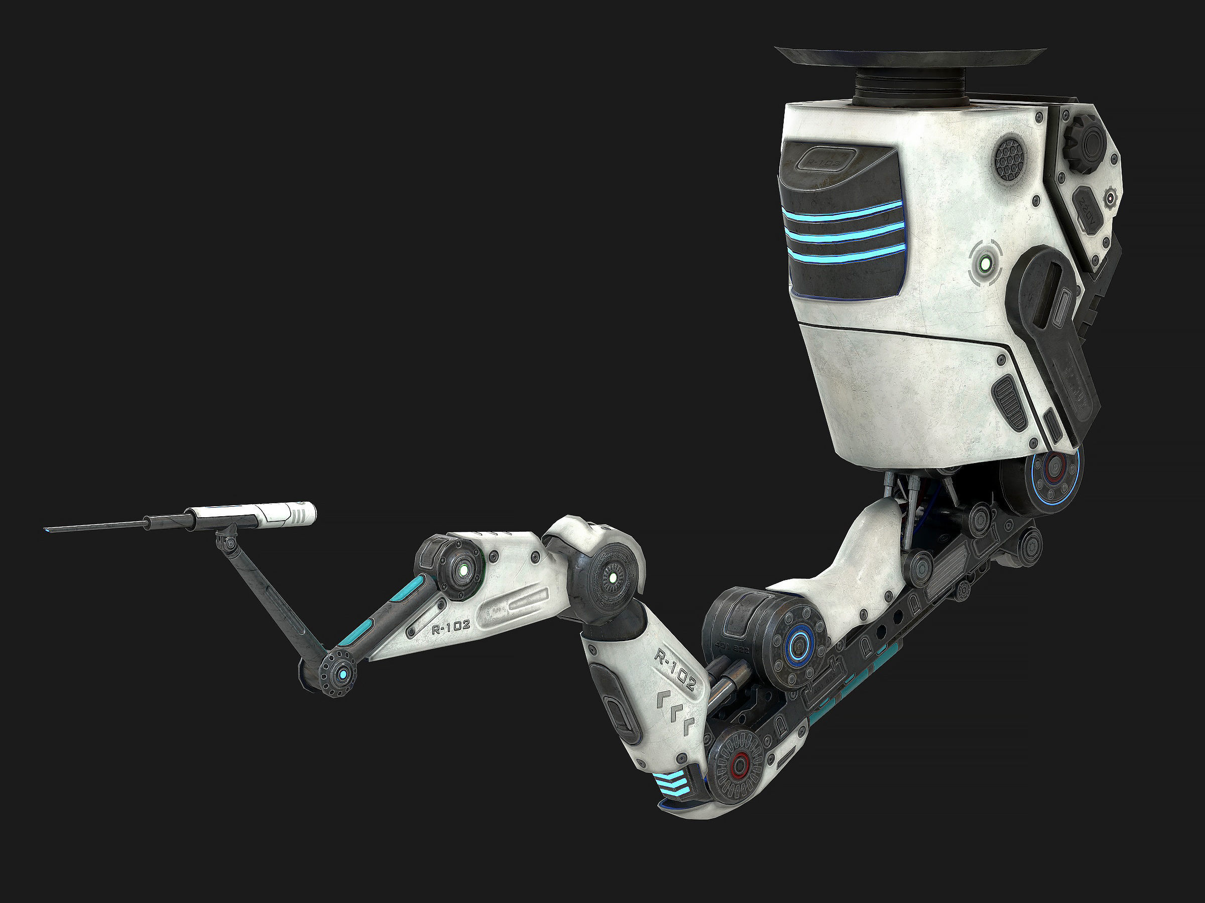 Robotic Arm 01 low poly  Low-poly 3D model_1