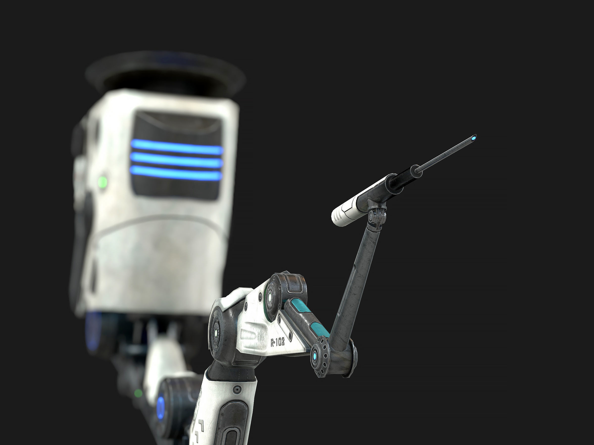 Robotic Arm 01 low poly  Low-poly 3D model_4