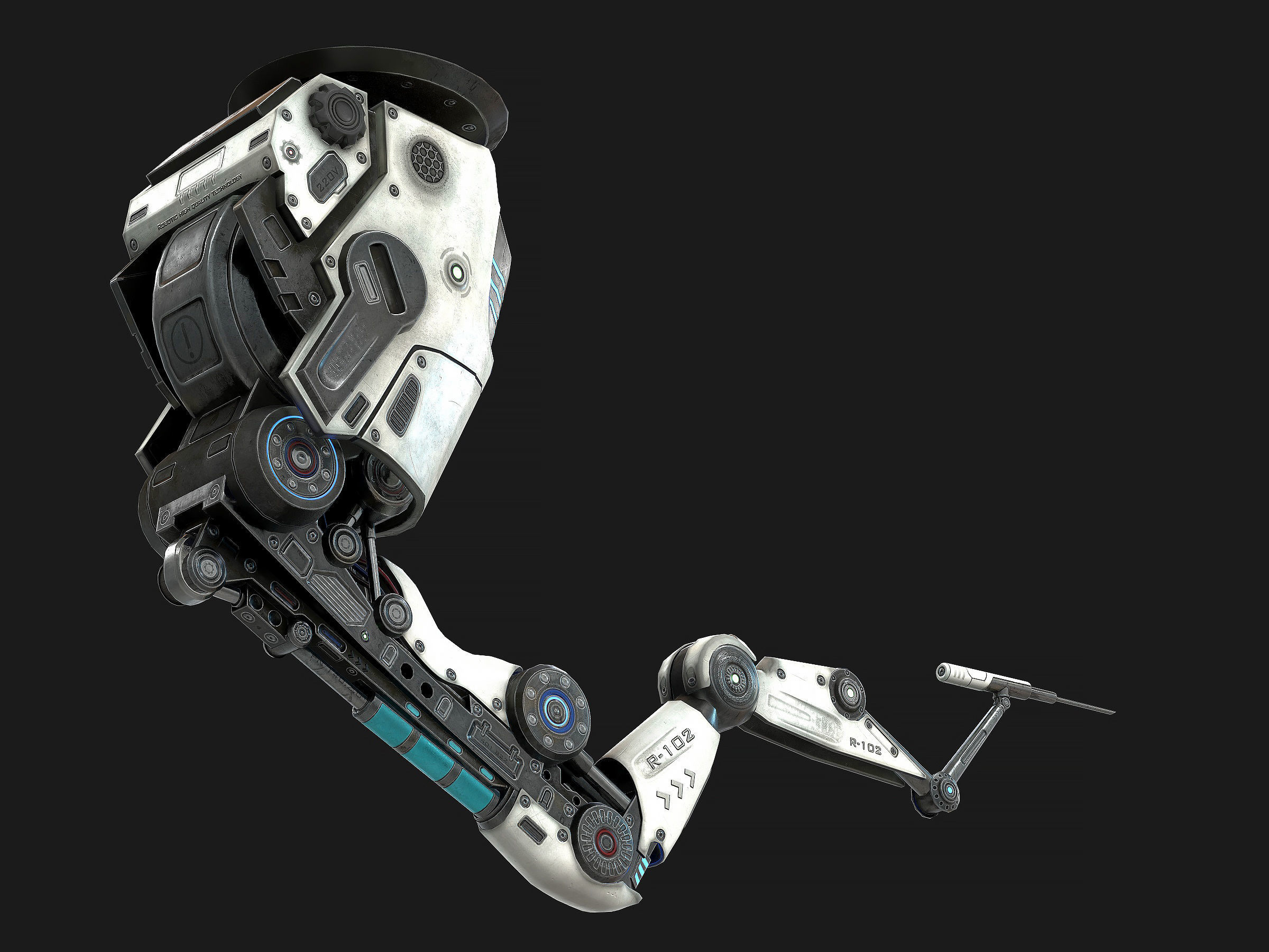 Robotic Arm 01 low poly  Low-poly 3D model_3