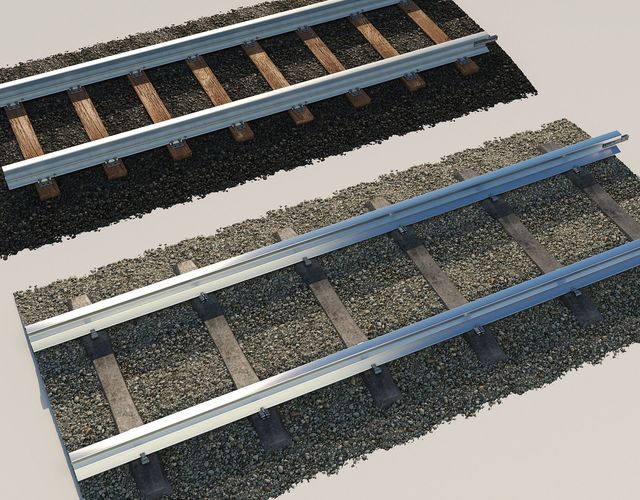 Old and New Railroad Tracks Tileable 3D models 3D model